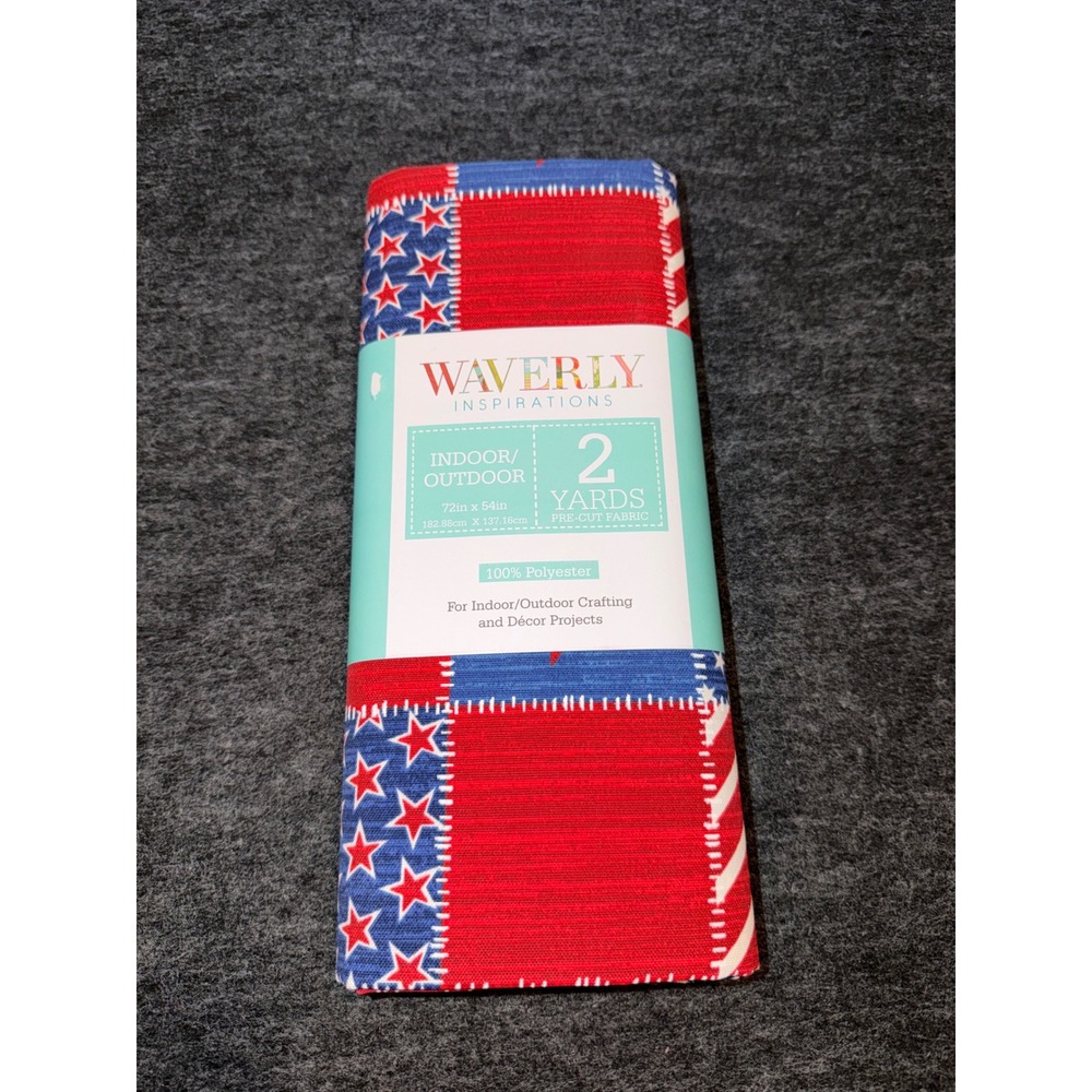 Waverly Inspirations Fabric 2 Yards Red White Blue Patriotic Patchwork 72"x54"